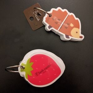 NWT kawaii flash cards hedgehog and strawberry